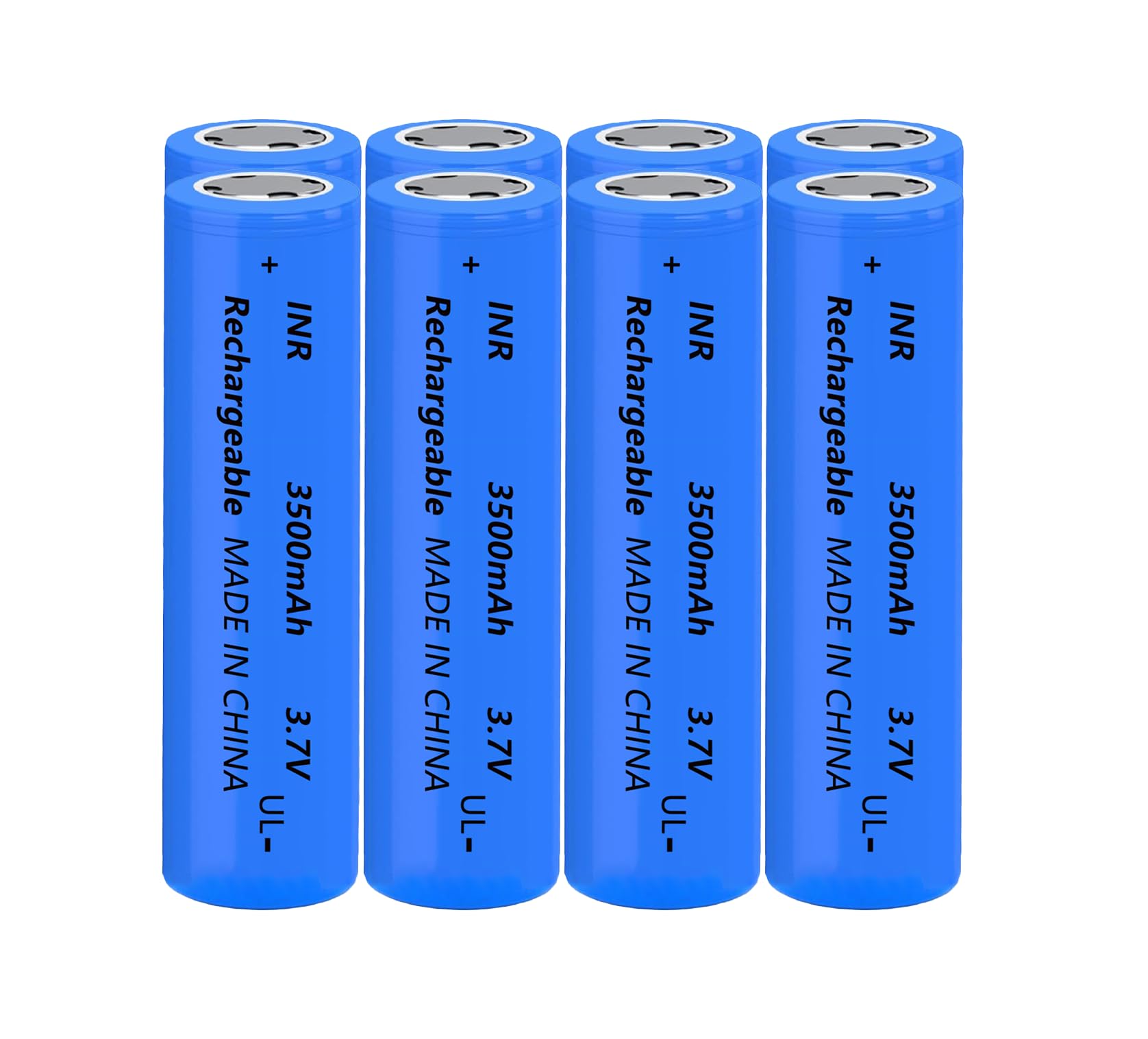 8 Packs 18650 Rechargeable Battery 3.7V 3500mAh 18650 Flat Top Battery for Headlights etc