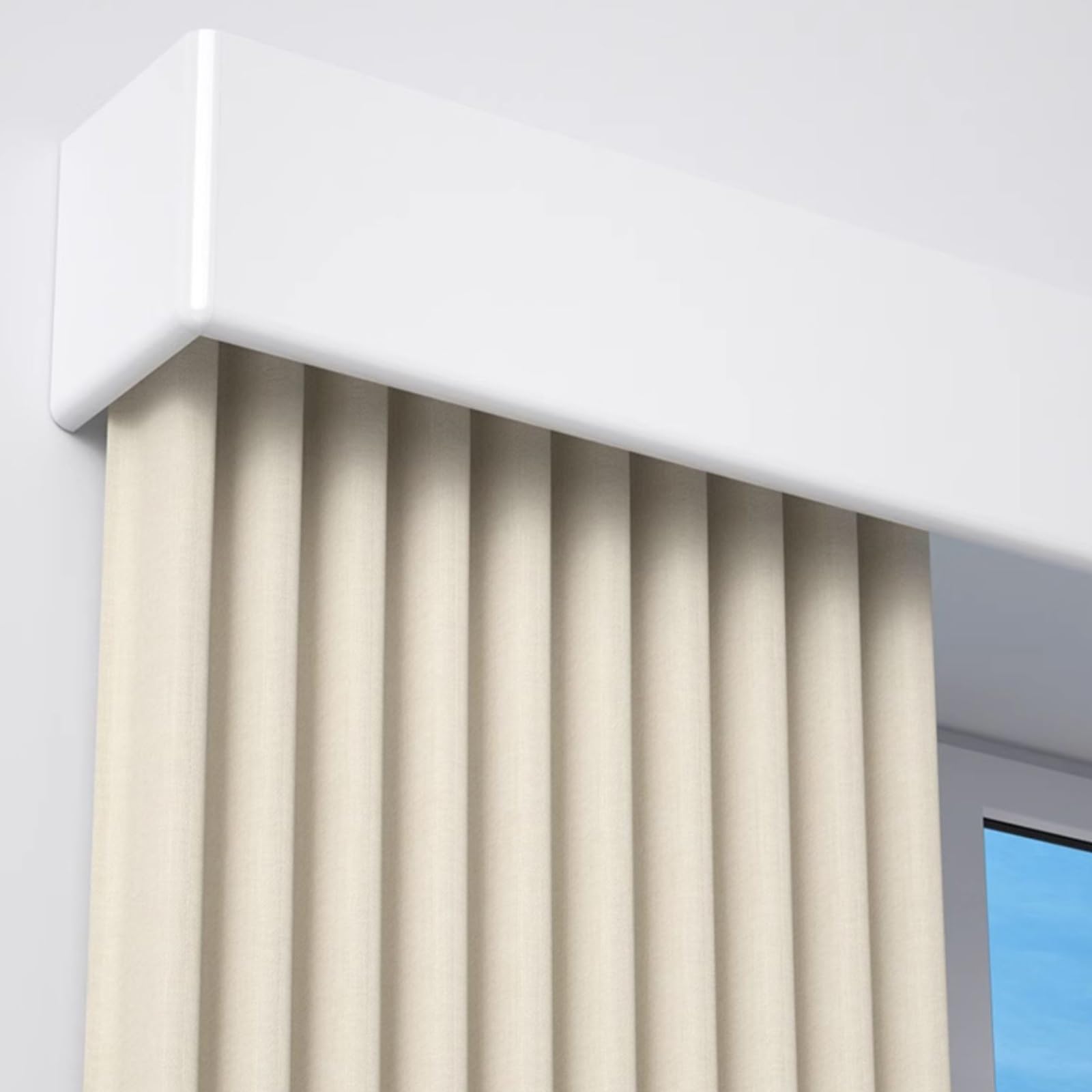 Cantonnière à fixation au plafond avec cantonnière double rail en métal pour séparateur de pièce, salon, chambre à coucher, 0,9 m, idéal pour hôtels, villas