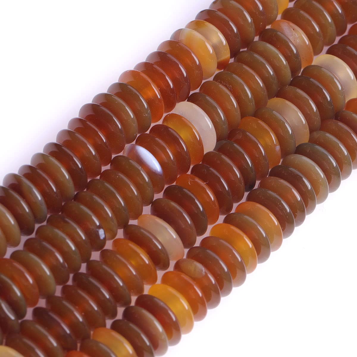 Gem-Inside 2x8mm Rondelle Red Carnelian Stone Natural Gemstone Heishi Spacer Beads for Bracelet Necklace Jewellery Making DIY Craft Project Strand 15"