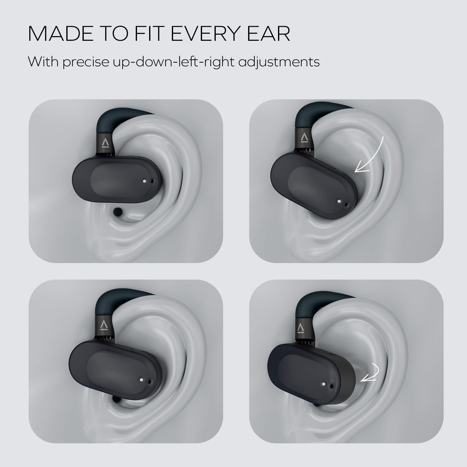Creative Outlier Go kabelloser Open-Ear-Kopfhörer mit Verstellbarer Passform und Ohrbügeln, bis zu 26 Stunden Gesamtspielzeit, Zwei Mikrofone, Bluetooth 5.4, IPX4 wasserbeständig (Dunkelblau)