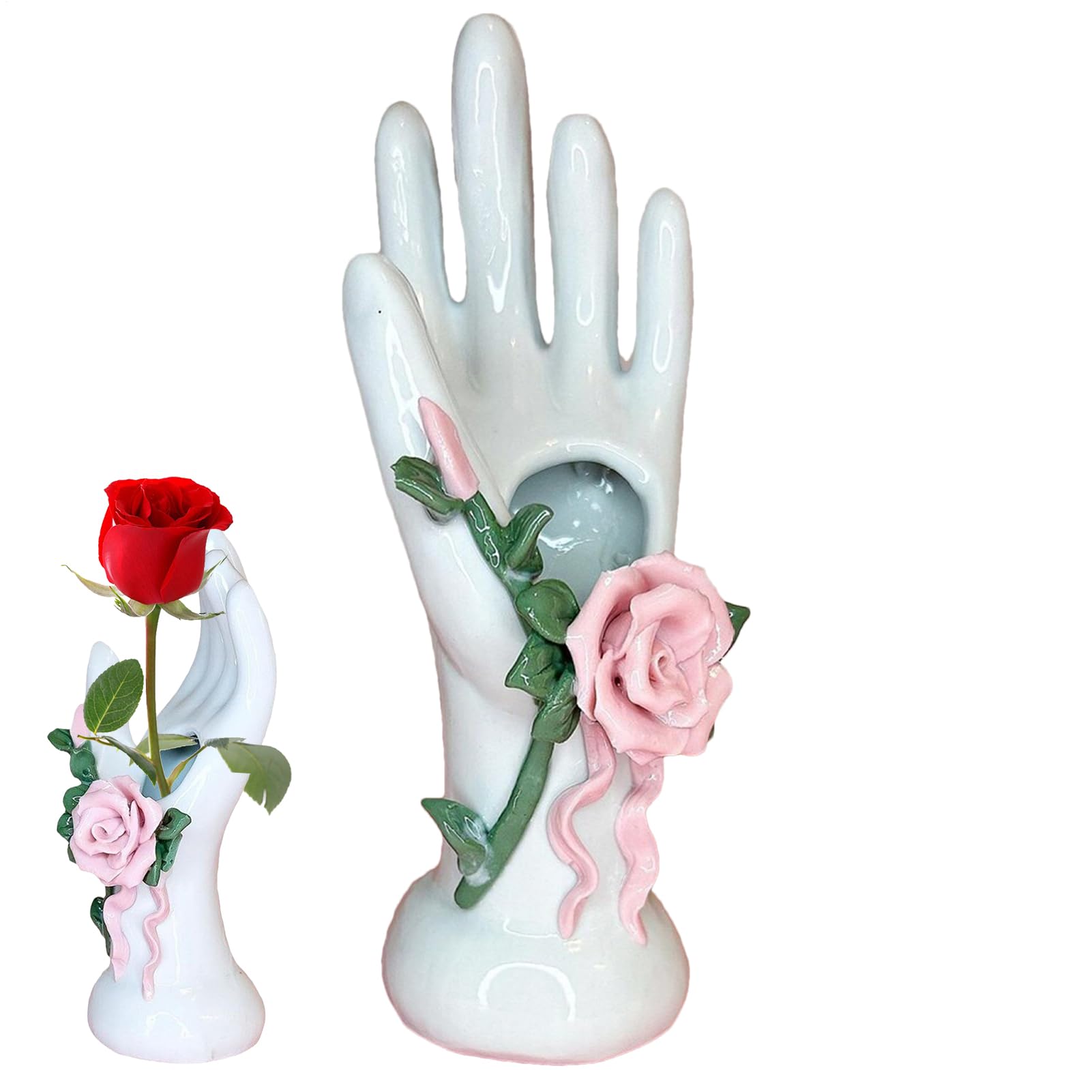 Jarrón de flores de resina con acabado elegante de escultura de cuerpo humano