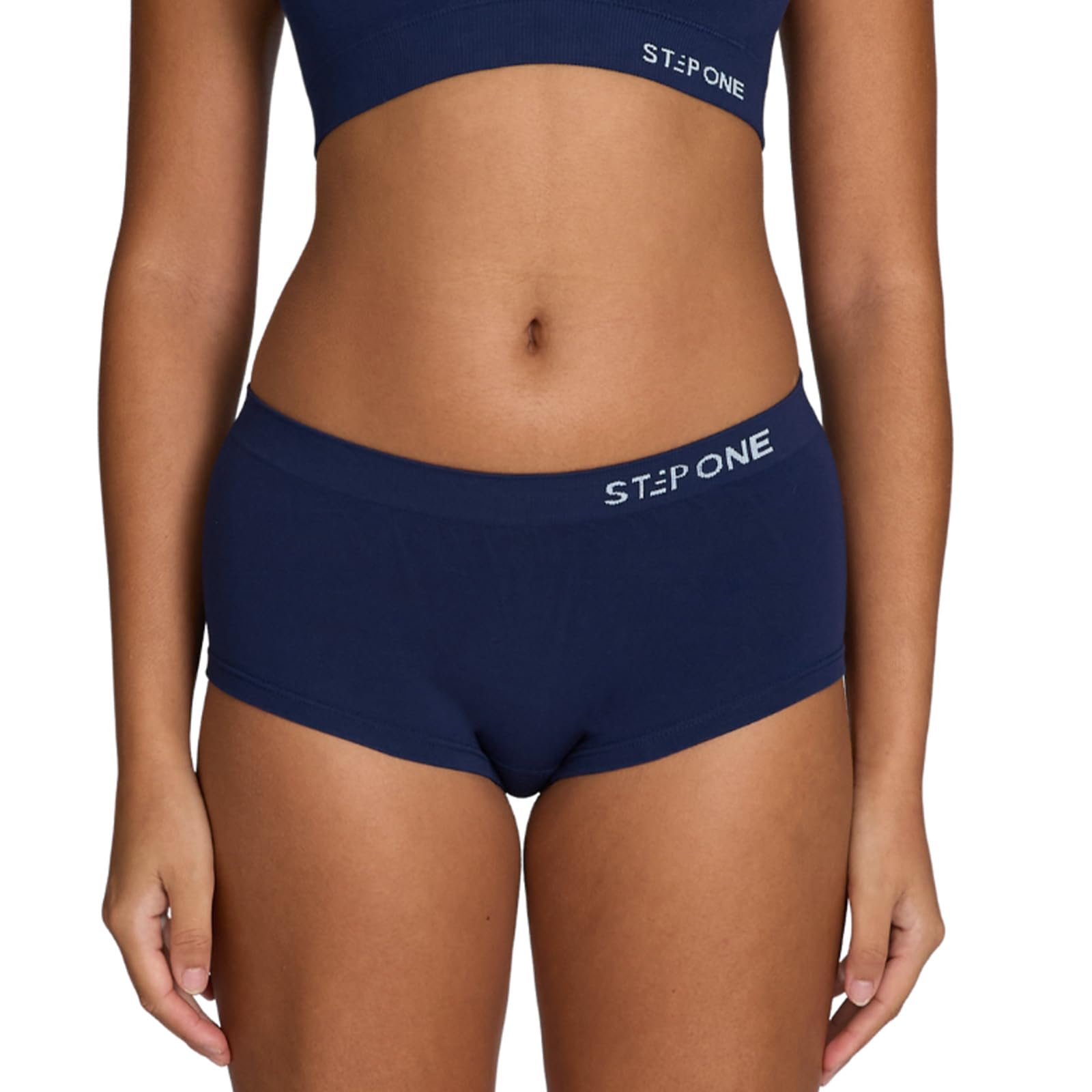 Step One Women's Navy Smoothfit Boyleg Briefs. Ultra-Soft, Breathable Bamboo Moisture Wicking Underwear Hypoallergenic Underwear For Low Rise & Stretchy Small