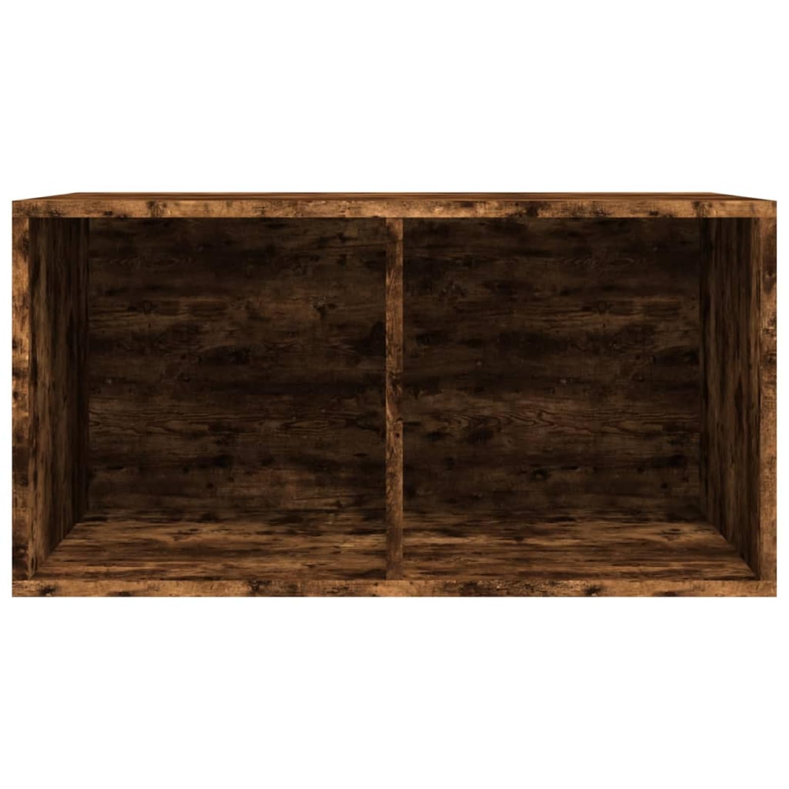 Homgoday Półka na płyty winylowe pudełko na płyty winylowe sklejka dym dąb 71 x 34 x 36 cm organizacja kolekcja muzyczna półka