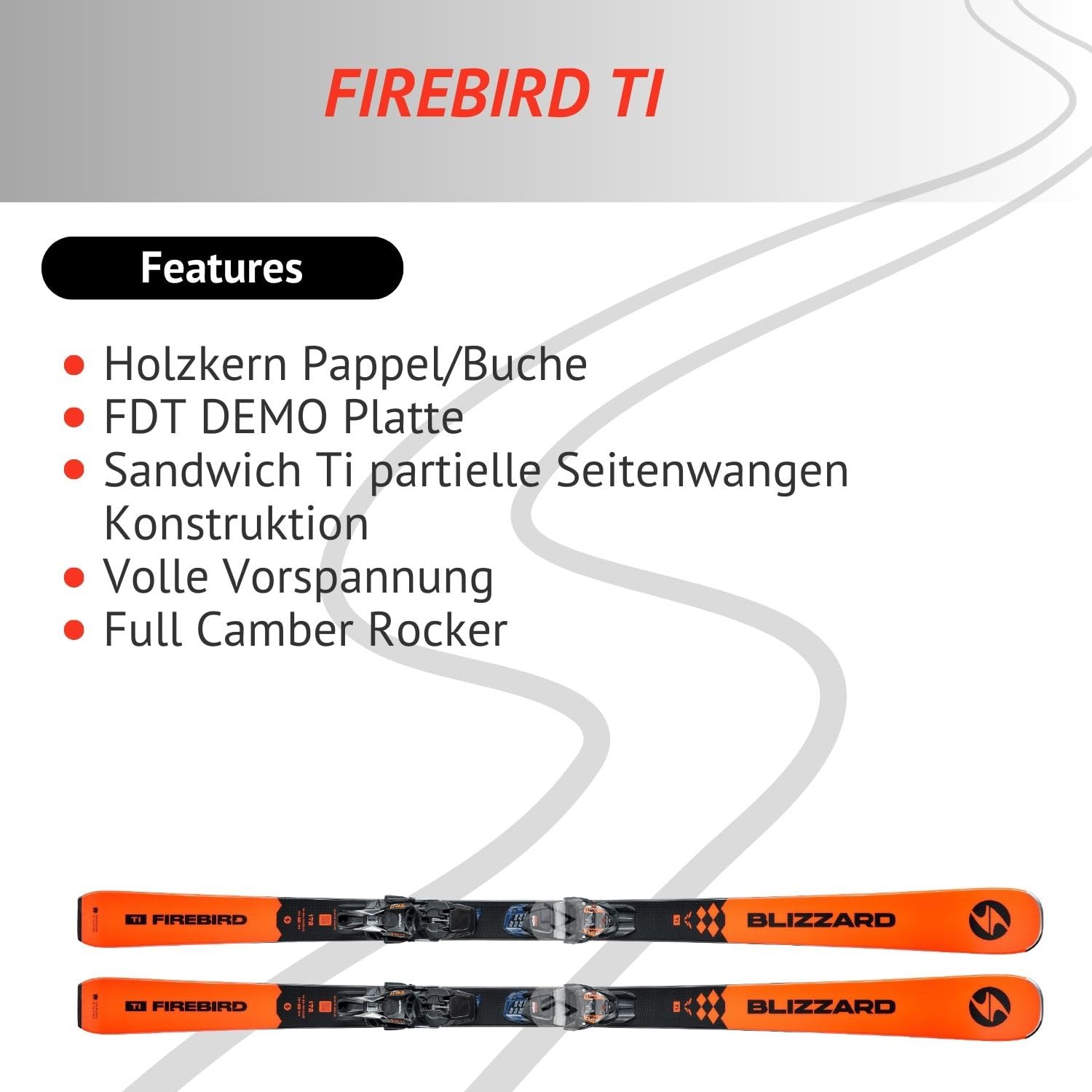 Sci alpino Carvingski – Blizzard Firebird Ti – Full Camber Rocker, con rilegatura TP 11 Light Demo Z3 – 11 – per piloti avanzati e buoni – adatto per piste preparate