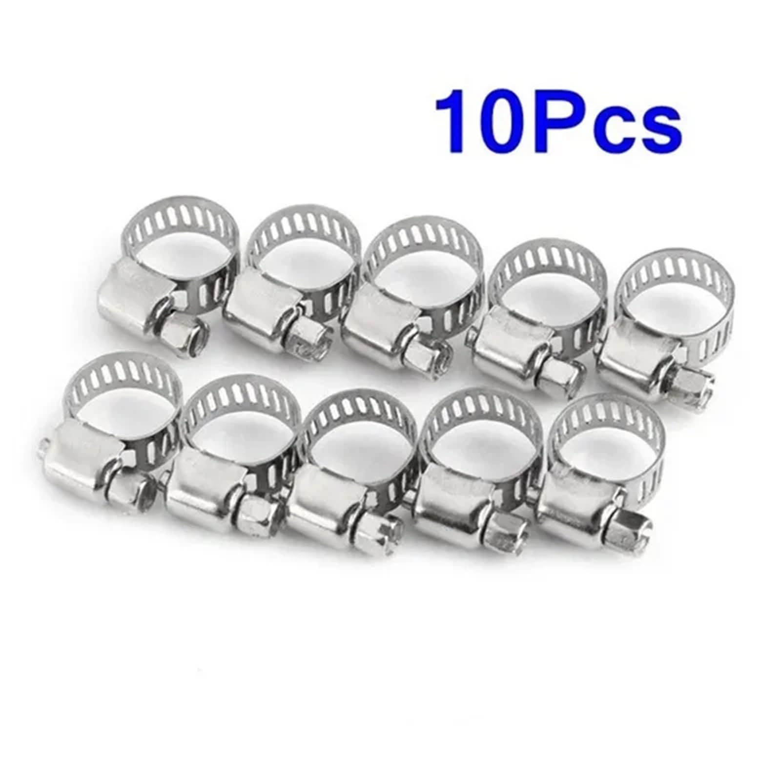 10 szt. regulowanych opasek zaciskowych ze stali nierdzewnej do węży paliwowych do samochodów osobowych, szczypce ślimakowe (10 szt. 16 mm - 25 mm)