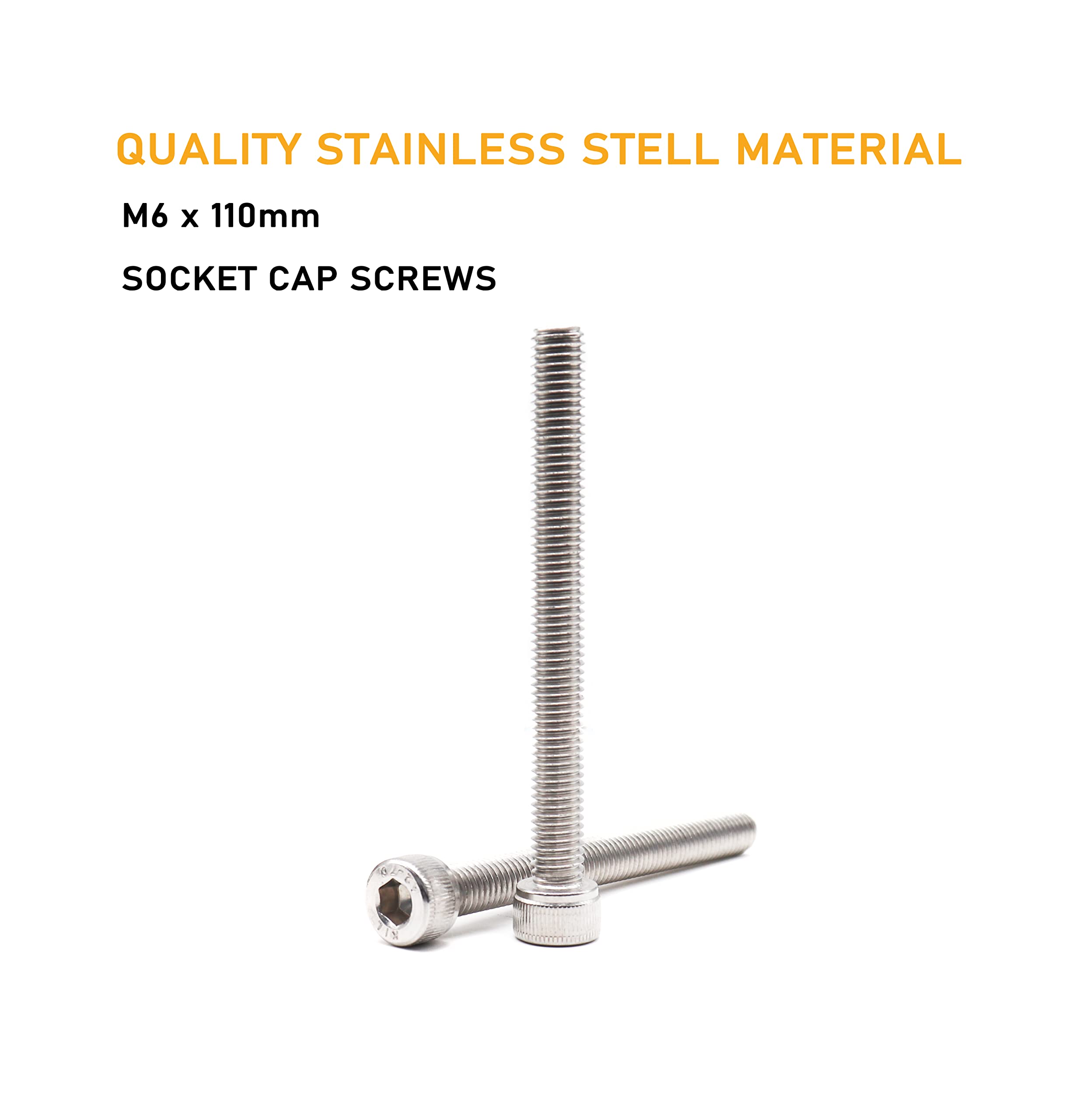 Vite Testa Brugola M6 Vite M6-1.0x110 Testa A Brugola In Acciaio Inox - Bullone Per Fai Da Te (1 Pezzo) Filo 6 Mm - Foto 5