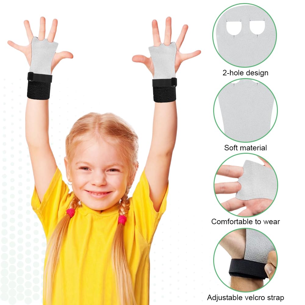 Set di Polsini da Ginnastica Manopole Paracalli Ginnastica Artistica Bambina con 2 Cinturini la Protezione del Polso Protezione impugnature Ginnastica Bambini Pull-up Protezione per il palmo -M