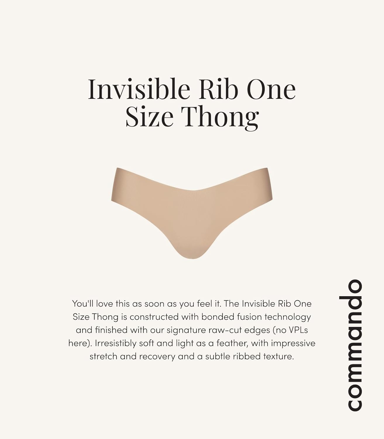 commando womens Invisible Rib Thong - Image 3
