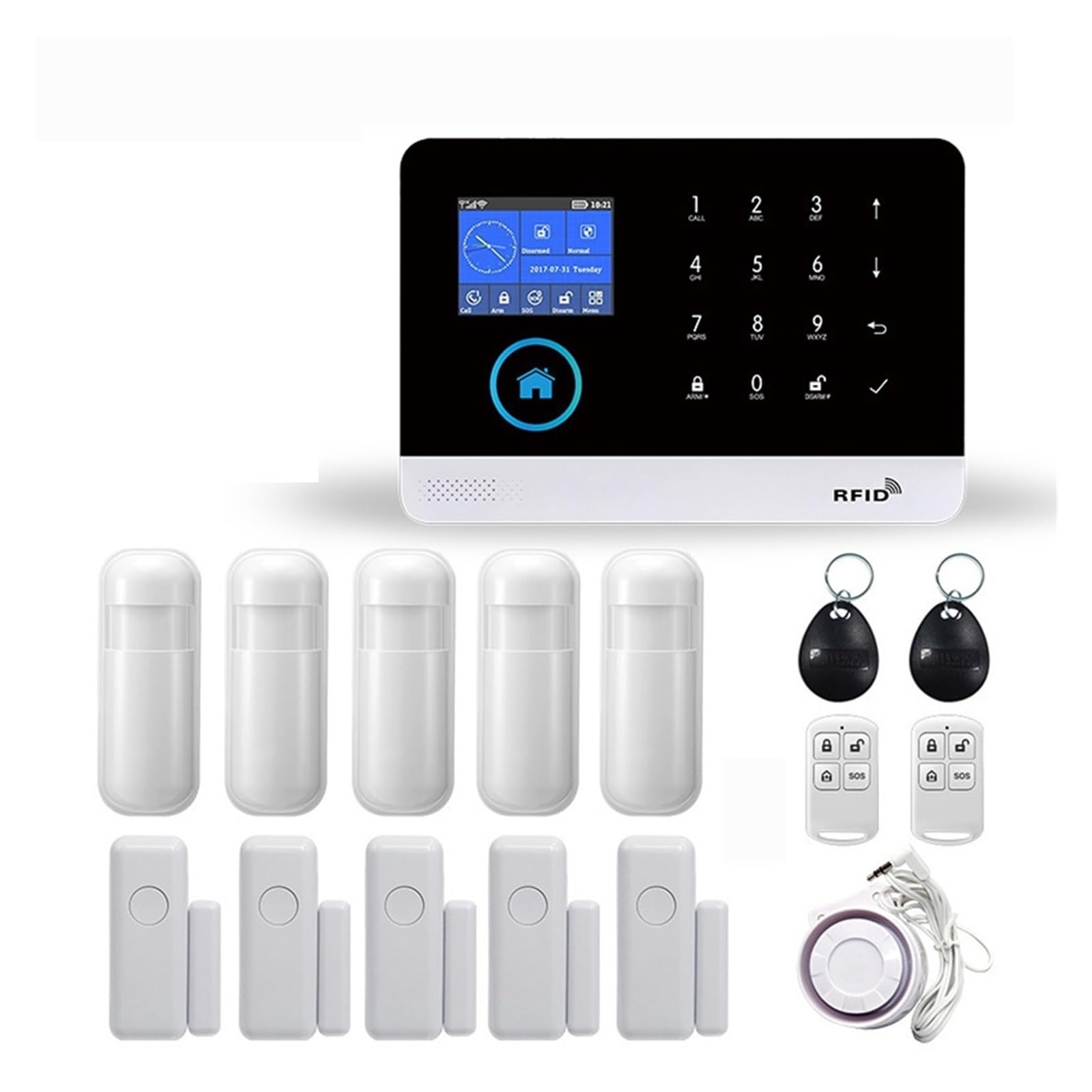 Di Allarme Di Sicurezza Domestica WIFI GSM Con Tastiera Wireless E Sensore Di Movimento Antifurto TUYA APP Telecomando Smart Kit(F)