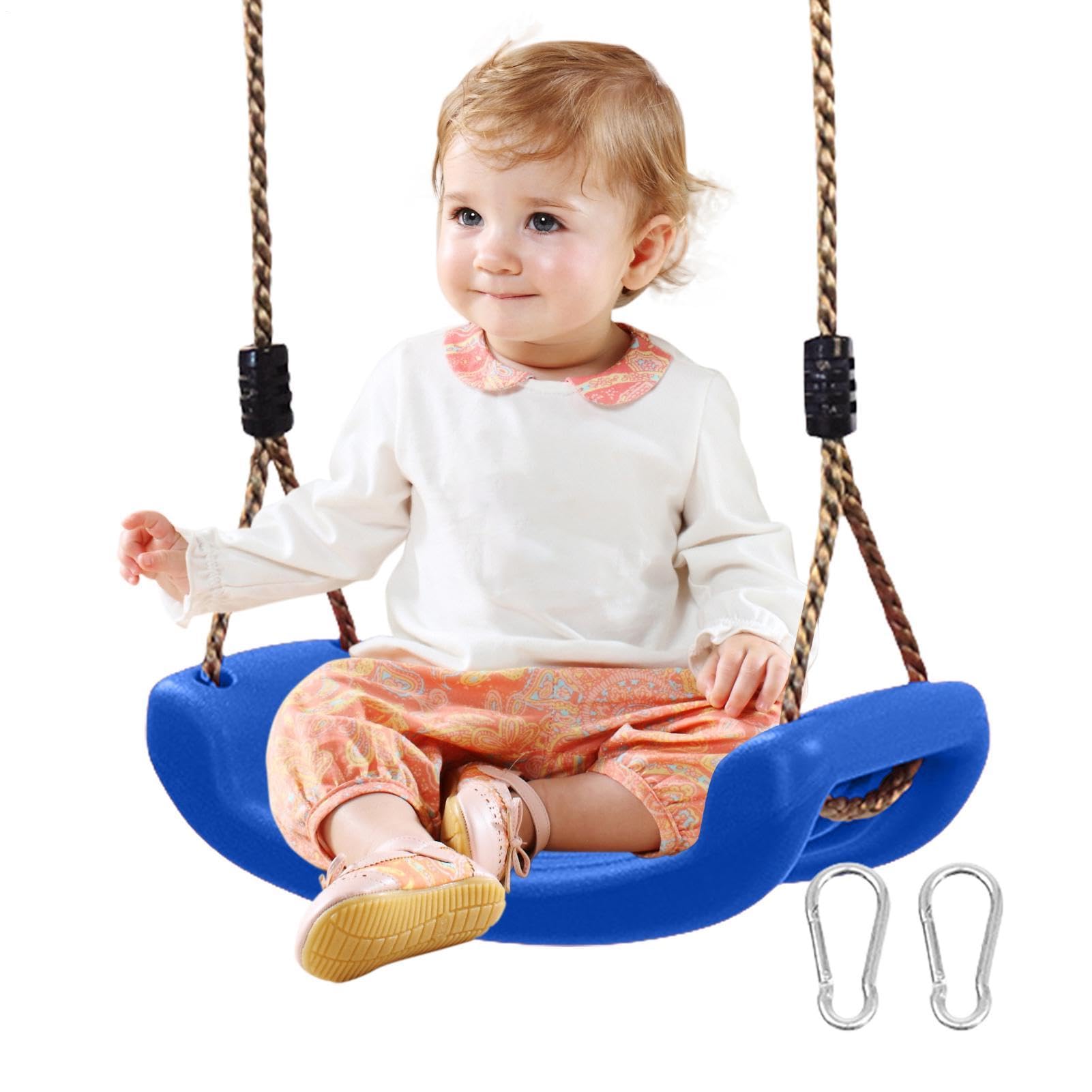Generisch Seggiolino per altalena per bambini, nostalgico, per esterni, antiscivolo, giocattolo interattivo per genitori e bambini, corda regolabile in altezza, facile da montare, per giardino, asilo