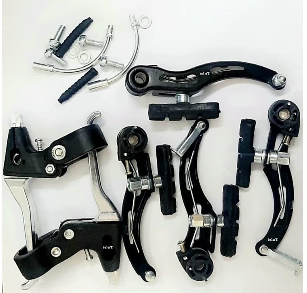 CYBIC Bicycle Brake Set, Complete V-Brake Assembly Kit with Levers and Calipers, Black, Universal Compatibility-picture-33