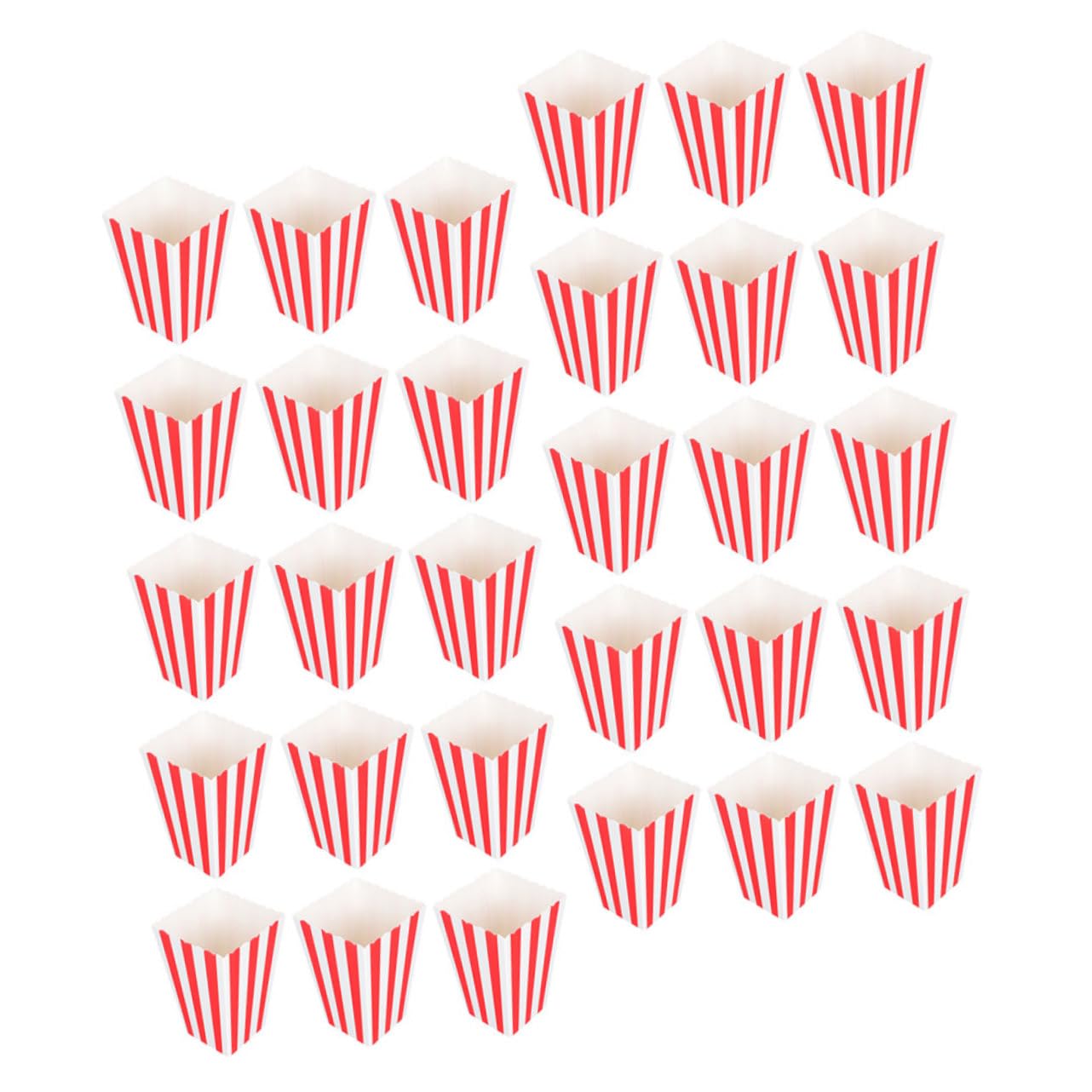 Unomor Popcorn Holder Party Supplies 50pcs Strip Movie Night Decor Stylish Popcorn Boxes for Events Movie Parties