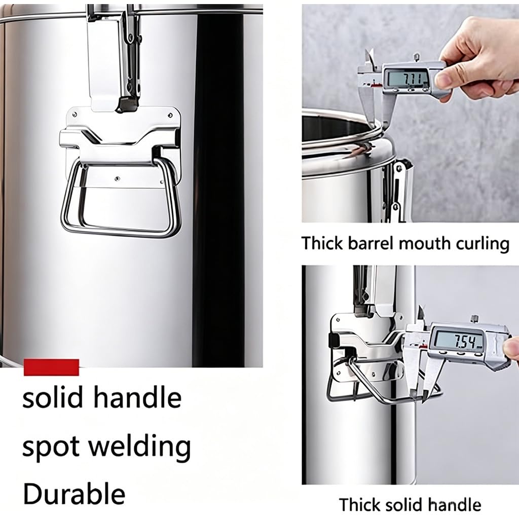 Isolierter Eiskübel mit Deckel, 304 Edelstahl, doppelwandiger Kaltgetränkebehälter, eingebauter Wasserhahn für einfache Dosierung, für Partys, Grillen oder Hausbar (Silber, 20 l)