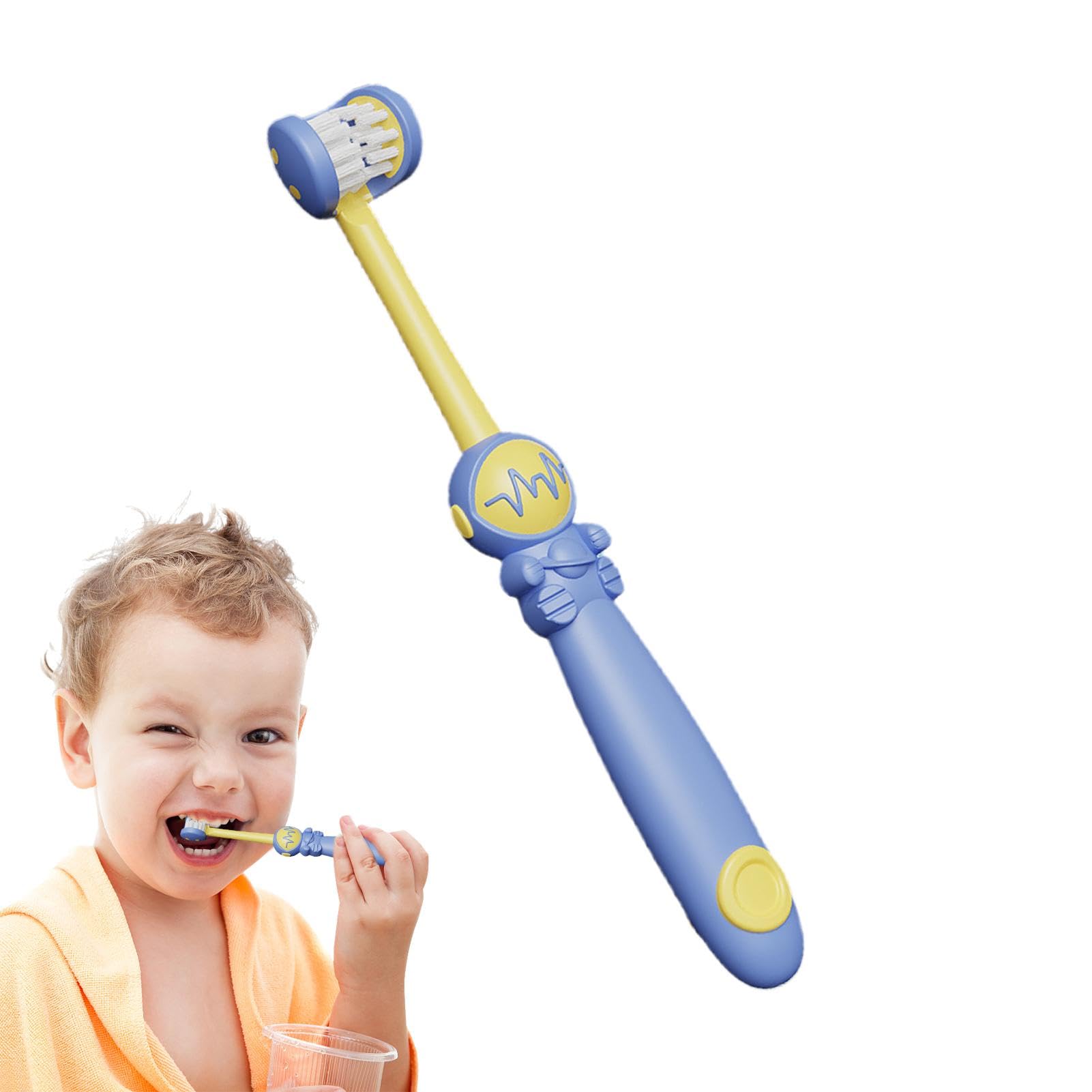 Spazzolino da denti per capelli morbidi a tre lati, spazzolino da denti | morbido per bambini piccoli, astronaut design spazzolino da denti per la cura dei denti dei bambini piccoli, spazzola morbida