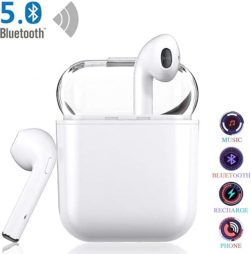 Kata Cuffie Bluetooth Auricolari Stereo HiFi Auricolari Sportivi Prova Sudore Compatibili con iOS XMAS XR X 8 7 6 6s Plus Android S10 Plus Tutti Telefoni Intelligenti-Bianco Kata Cuffie Bluetooth Auricolari Stereo HiFi Auricolari Sportivi Prova Sudore Compatibili con iOS XMAS XR X 8 7 6 6s Plus Android S10 Plus Tutti Telefoni Intelligenti-Bianco