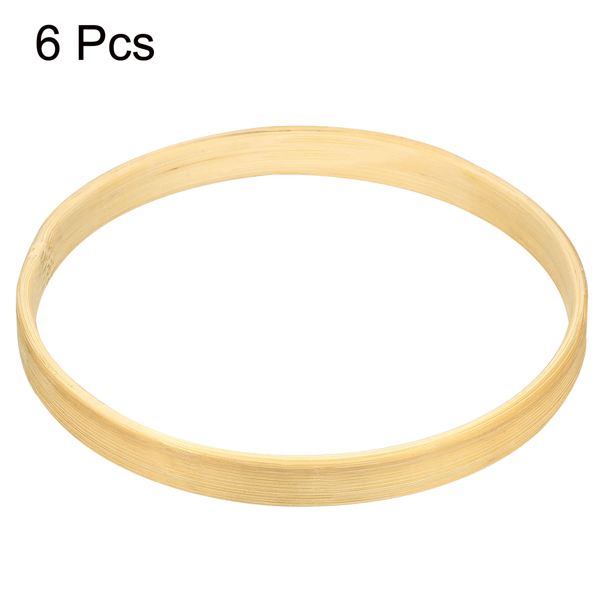 PATIKIL 3.9 Inch Wooden Bamboo Floral Hoop, 6Pack Craft Rings for DIY Wedding Wreath Decor Dream Catcher and Hanging Crafts - Image 3