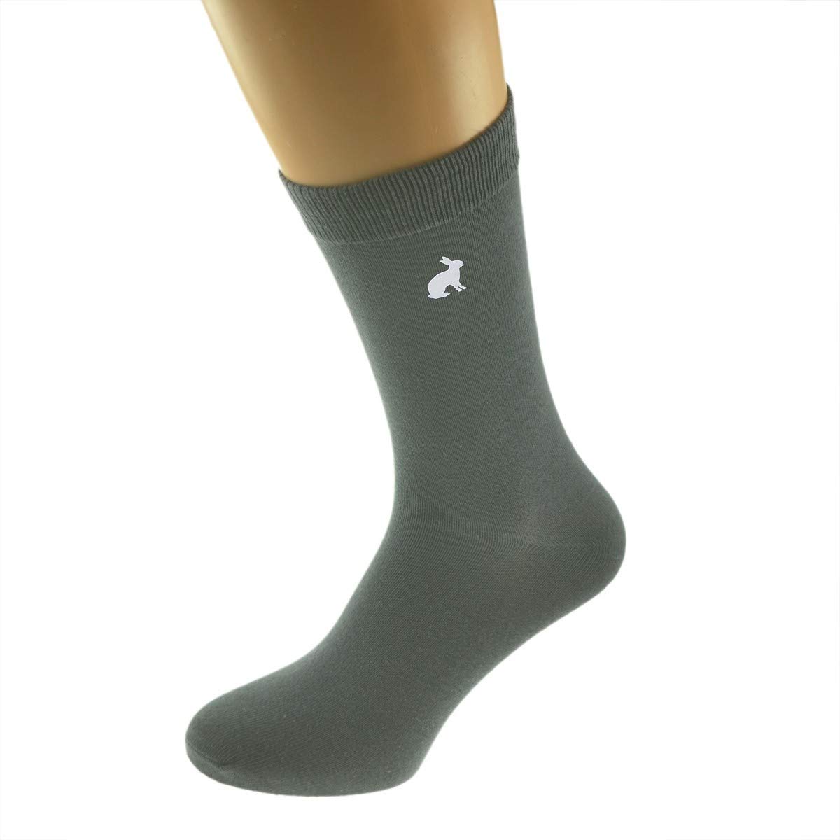 GTR-Prestige Giftware Contemporary Rabbit Design Mens Socks UK Size 5-12 in (Ash Grey)