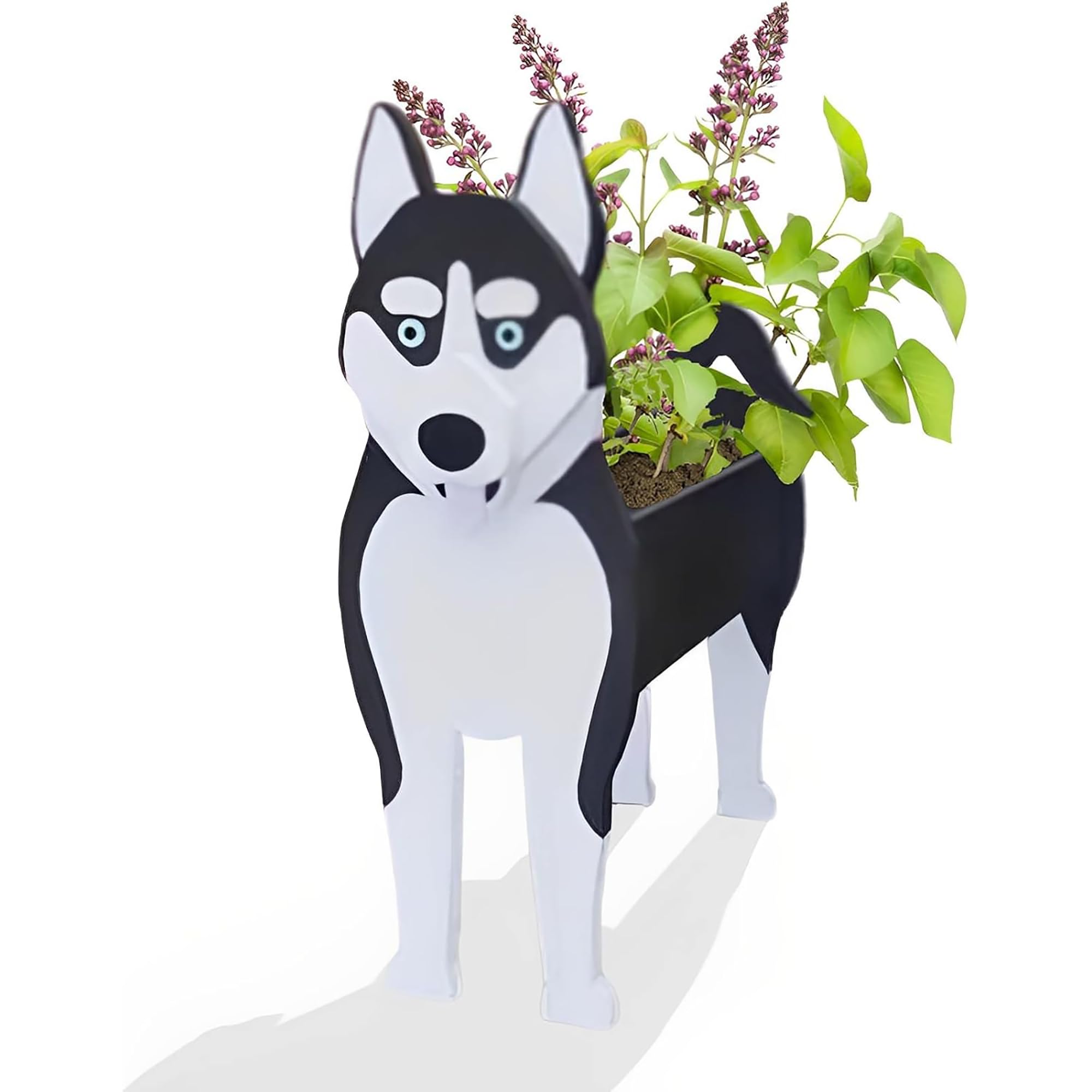 Xinoiiatir Dog Planter Plant Pots, Pet Dog Shaped Plant Flowerpot, Cute Animal Shape Flower Planters, Indoor Outdoor Decorative Ornaments, countertops, Garden, Courtyard,Husky-34cm
