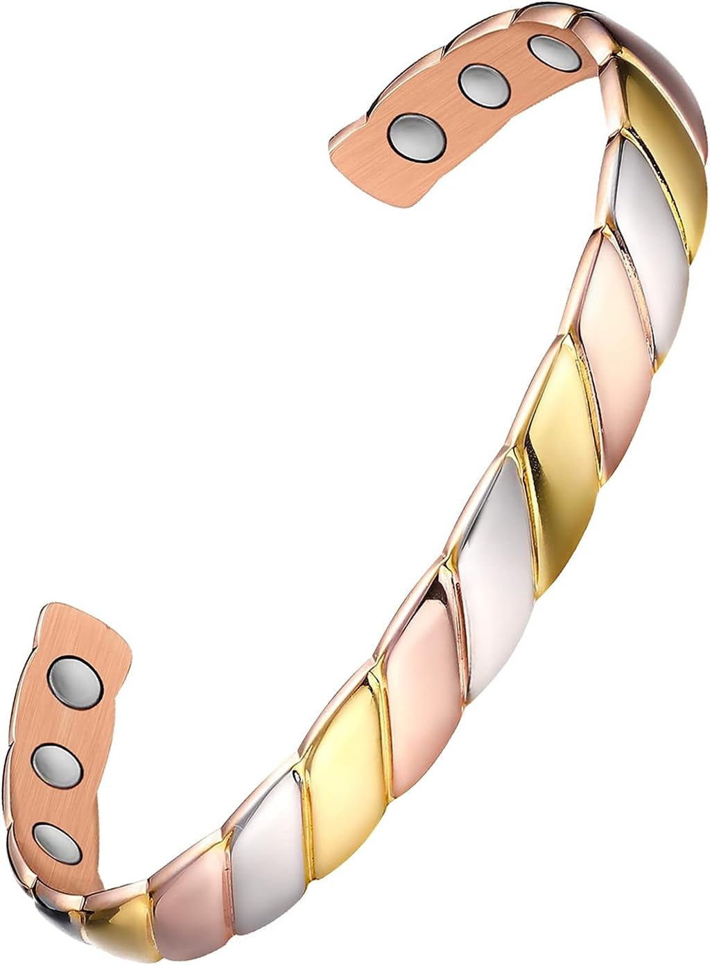 SYOSI Pure Copper Magnetic Bracelet Magnetic Therapy Bracelet Magnetic Healing Bracelet Cuff Bracelet Energy Healing Bracelet for Women Men Joint Pain Arthritis Relief, Style B