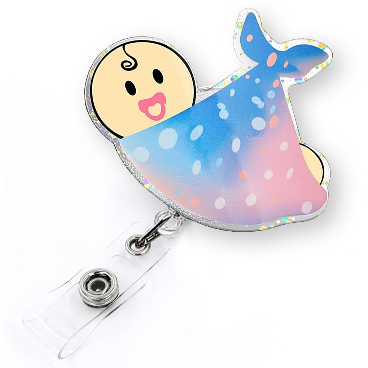 Cute Baby Badge Reel Retractable for Labor and Delivery Nurse & Midwife, NICU Badge Reel, Maternity Ward Badge Clip, Funny OB/GYN Badge Holder with
