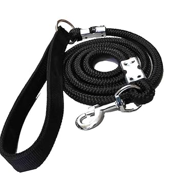 SENAPATI Black Plain Dog Rope Leash -15 MM- Medium with Strong Nylon Fibre Handle ?(Leash Size 1.5M-2M)