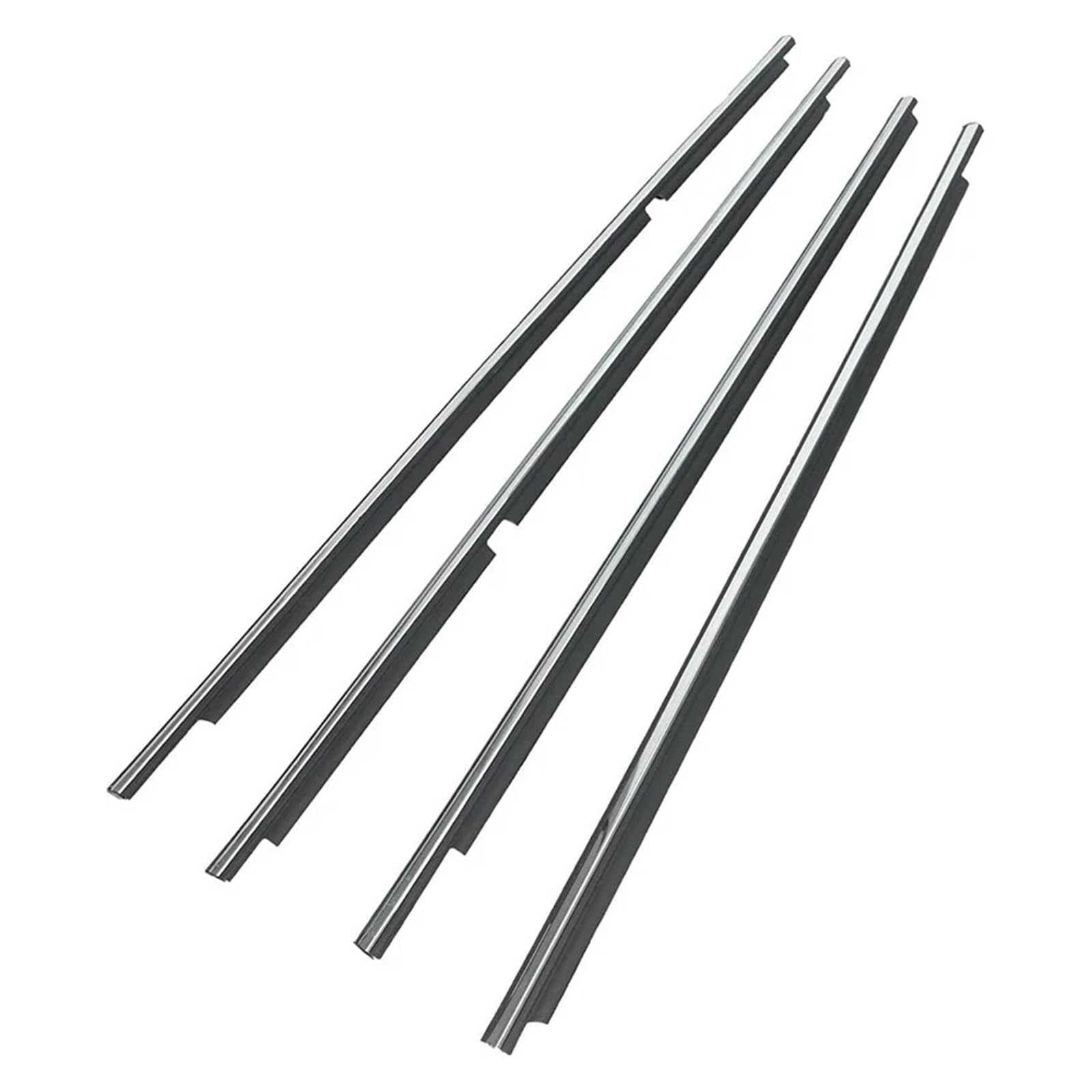 Sifusm Short Wire Rubber Seal 4Pcs Window Rubber Trim For Toyota For Land For Cruiser Lc100 Series For Lexus Lx470 1998-2007 75740-60030 Weatherstrip Chrome/Black Strip(Short Wire)