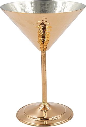 Vidrio de Martini de cobre, copas de Martini, vidrio de cóctel de Martini, %100 vidrio de cobre martillado hecho a mano (cobre brillante)
