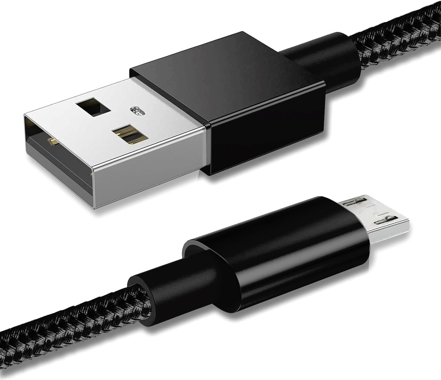 Micro USB Cable, 2M Micro USB Android 3.1A Fast Charger Cable Nylon Braided USB Micro Cord Compatible for Samsung S7/S6,Kindle Fire,Tablets,PS 4 Controller, Android Devices (Black)