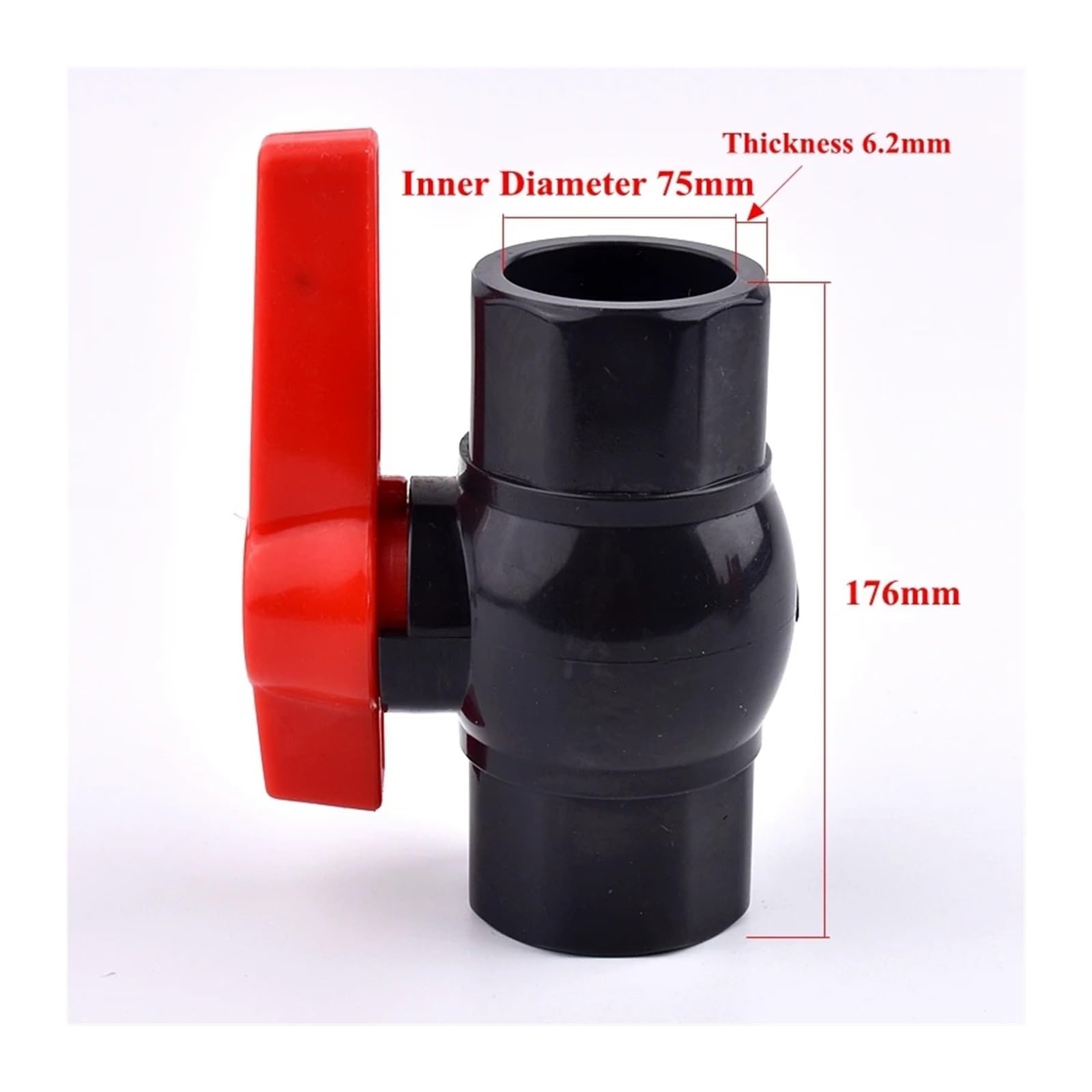 ID 20~110mm UPVC Tubo Valvola a Sfera Acquario Serbatoio di Pesce Drenaggio Giunto Composito Presa Connettore Tubo Acqua Raccordi Adattatore(Inner dia 75mm)