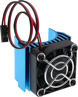 Treehobby Aluminum Heatsink 36MM with 5V Cooling Fan with Fan Guard Compatable with 540 550 3650 Size Brushed& Brushless Engine Motor Heatsink for 1/10 RC Car(Blue)