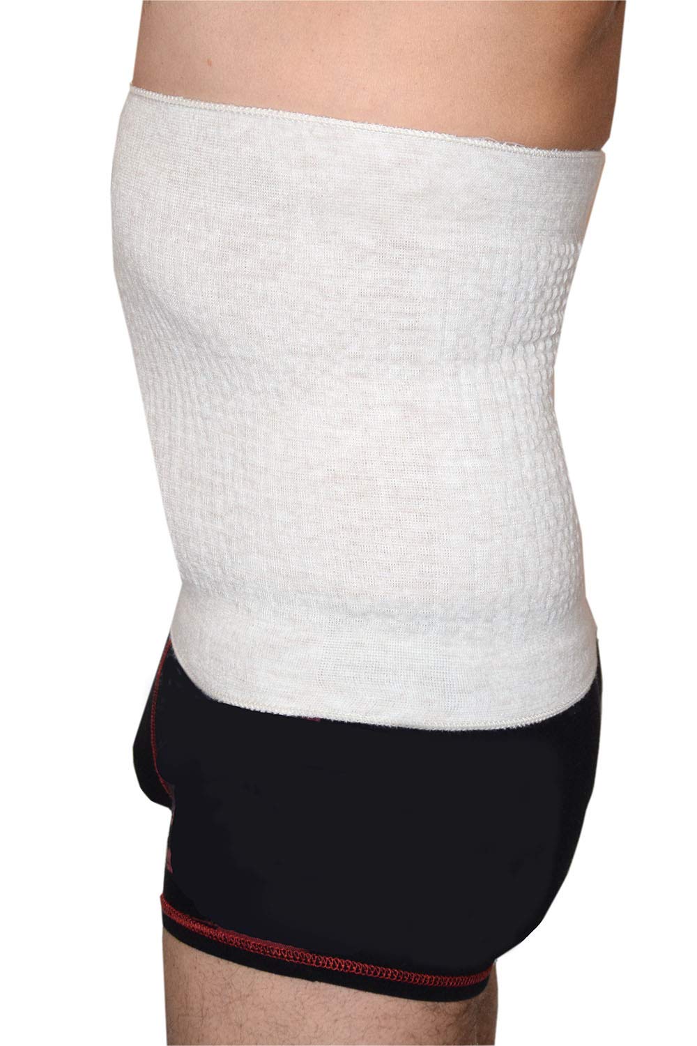 Leedya Pancera In Lana 65% Riscaldante Contenitiva Donna E Uomo Invernale - Calda Fascia Lombare Supporto Schiena Protezione E Sostegno - Panciera Maschile E Femminile Ortopedica Unisex (Bianca, XS