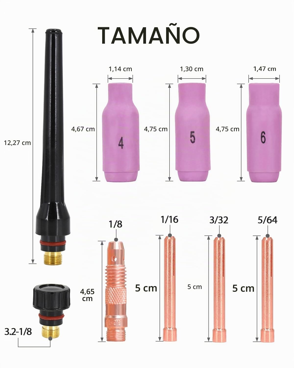 H HZXVOGEN WP17V antorcha de soldadura TIG 4M - antorcha TIG refrigerada por aire SR-17V TIG 140A-150A con conector rápido para soldadura TIG/Lift ARC