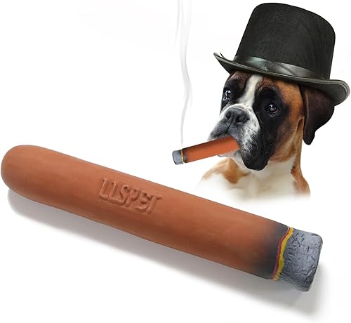 LLSPET Juguetes chirriantes de cigarros, juguetes interactivos de látex para perros, divertidos juguetes para masticar cigarros, para dentición de