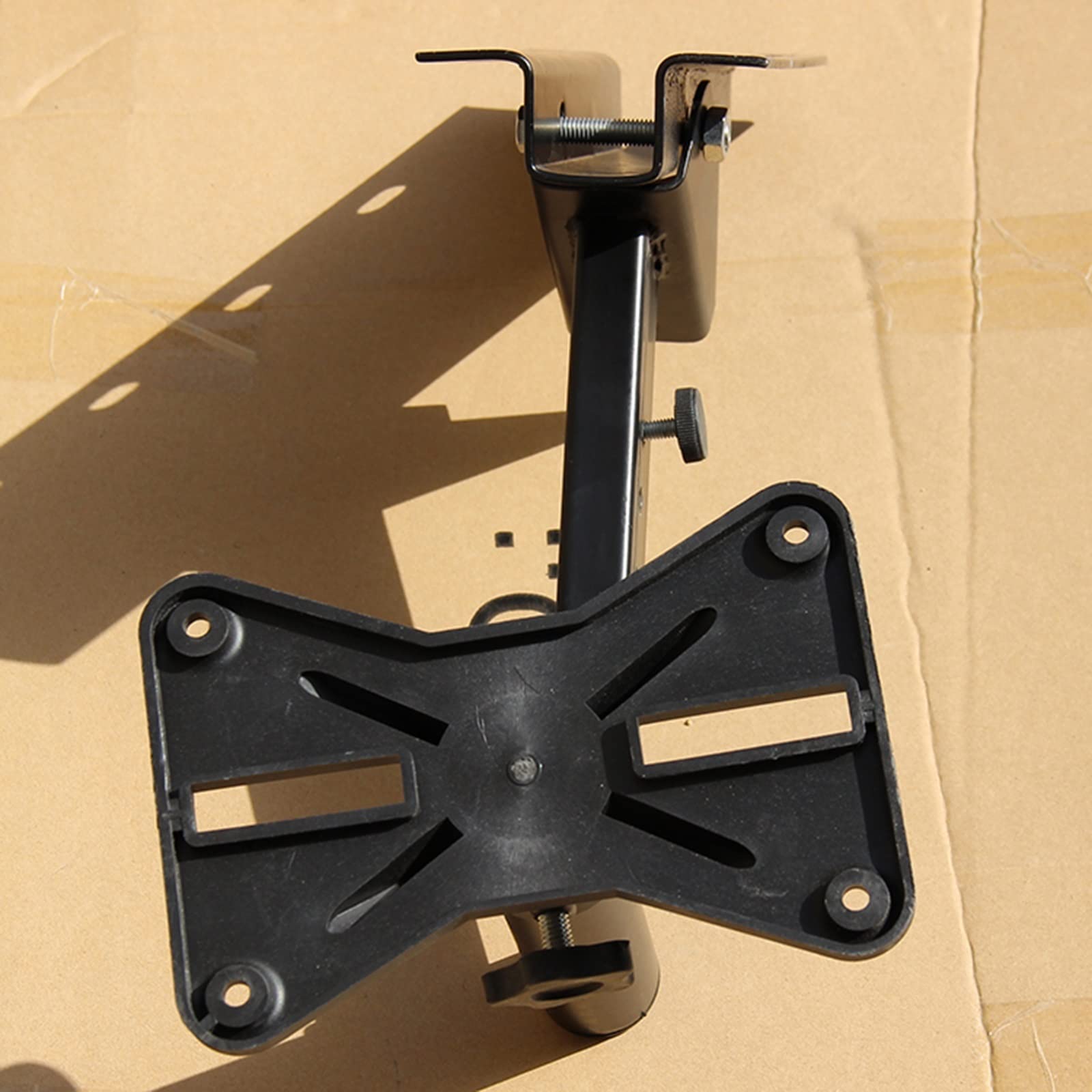 Soporte de pared universal para altavoces con bandeja grande para mesita de noche, placa de acero, soporte de pared para proyector de audio