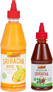 Lee Kum Kee Flavor Collection – Sriracha Mayo (15 oz) & Cilantro Lime Sriracha (10 oz) | Creamy, Spicy, & Tangy | Perfect for Grilling, Marinades, Stir-Frying, Drizzling, Dipping, BBQs, Sushi, Tacos, & Burgers