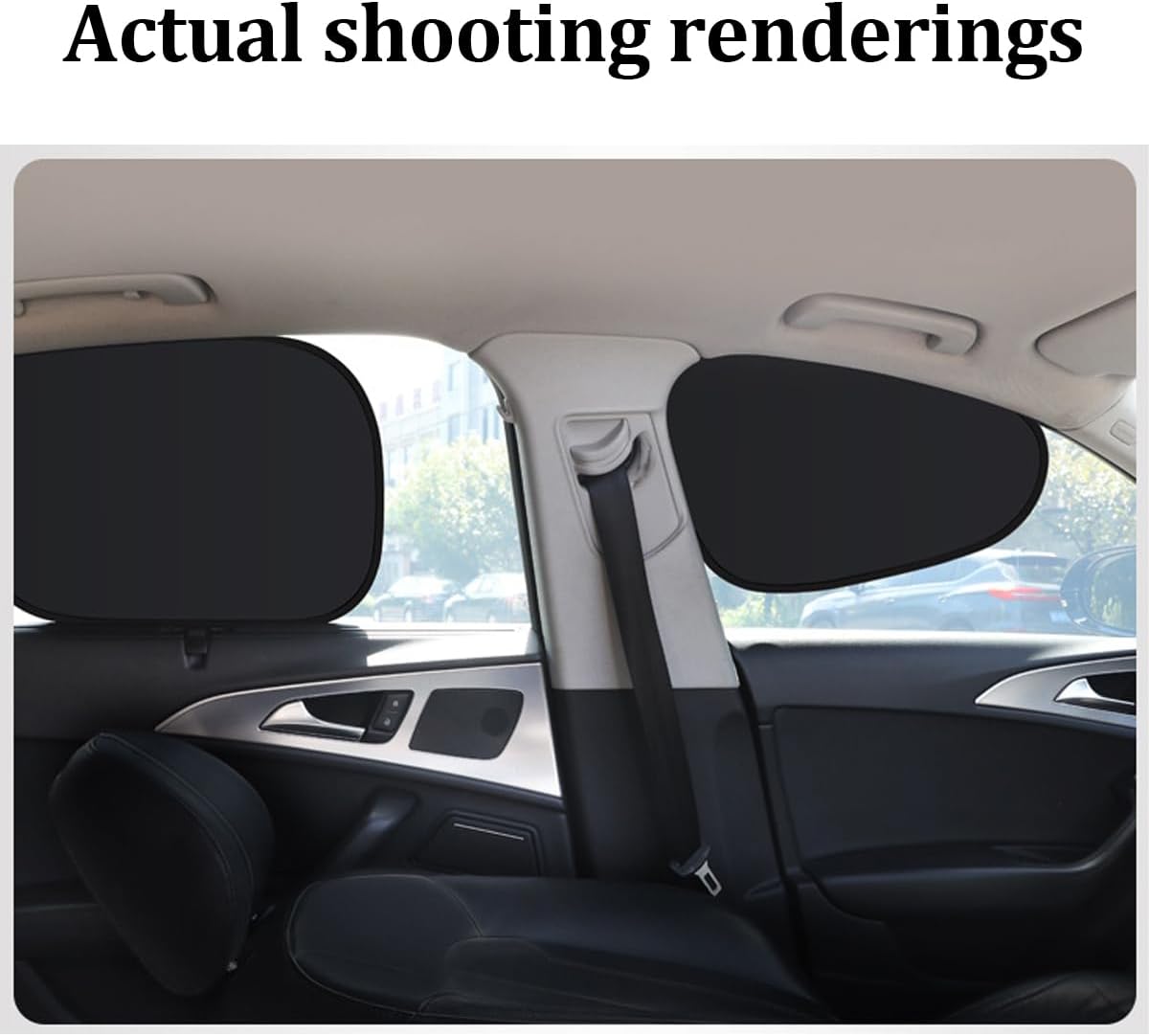 4-Pack Car Window Sunshades，Black Gel Electrostatic UV Protection Sunshade.