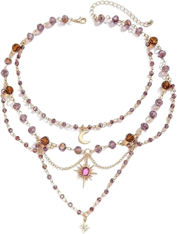 Colar Feminino com Pingentes Estilo Boho Celestial