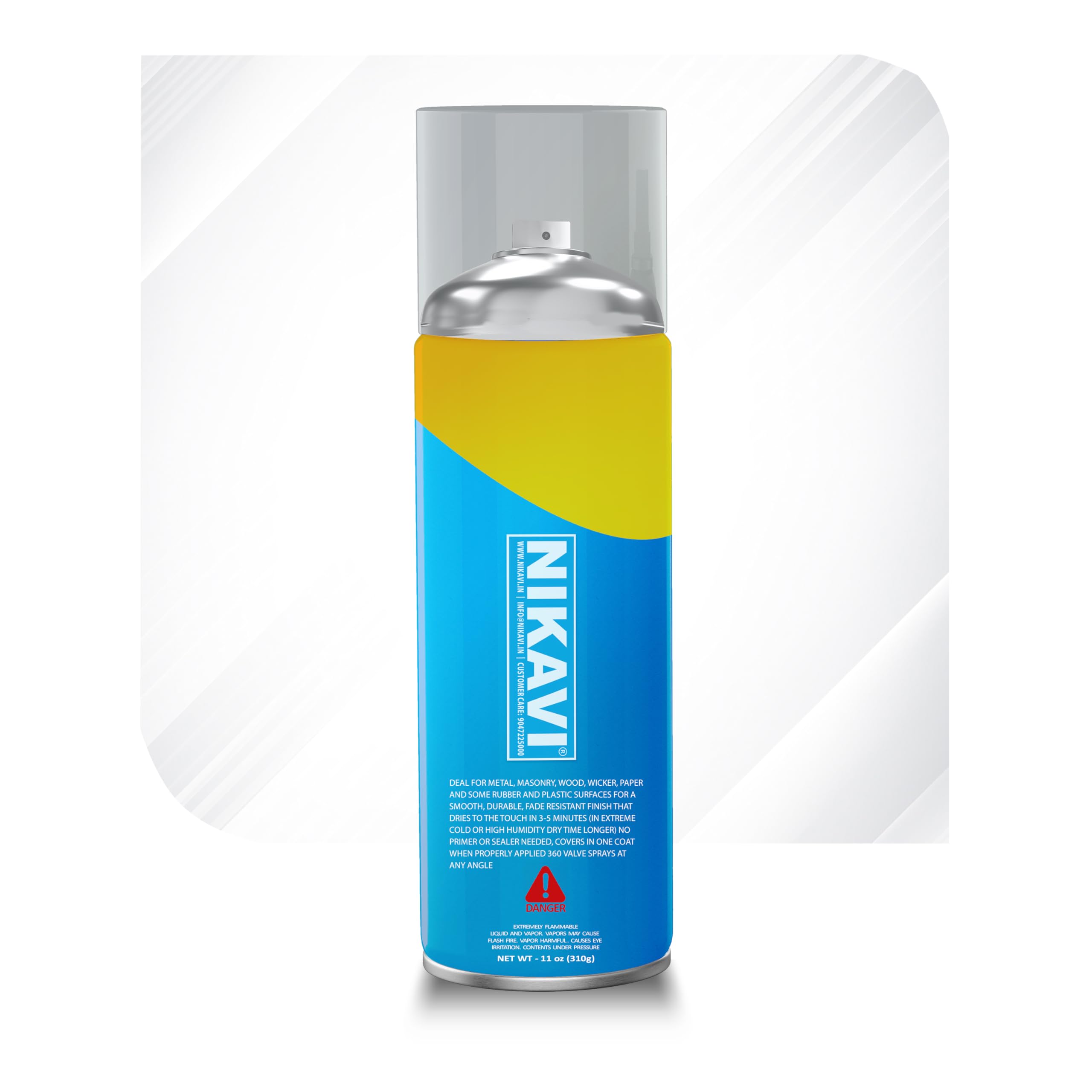 NIKAVI SP15 Automotive Rust Paint | Lacquer/Clear Spray Can | Multi-Surface DIY Spray Paint | Quick Drying Gloss Finish for Bikes, Cars, Metal, Wooden Furniture, Plastic & Walls - 400ML - Lacquer/Clear