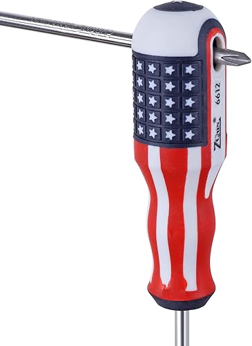 Miniatura 3 de Destornillador ranurado y Phillips, PH1 de 12 pulgadas de largo con cabeza cruzada y hoja plana, destornilladores magnéticos con mango de goma, 2