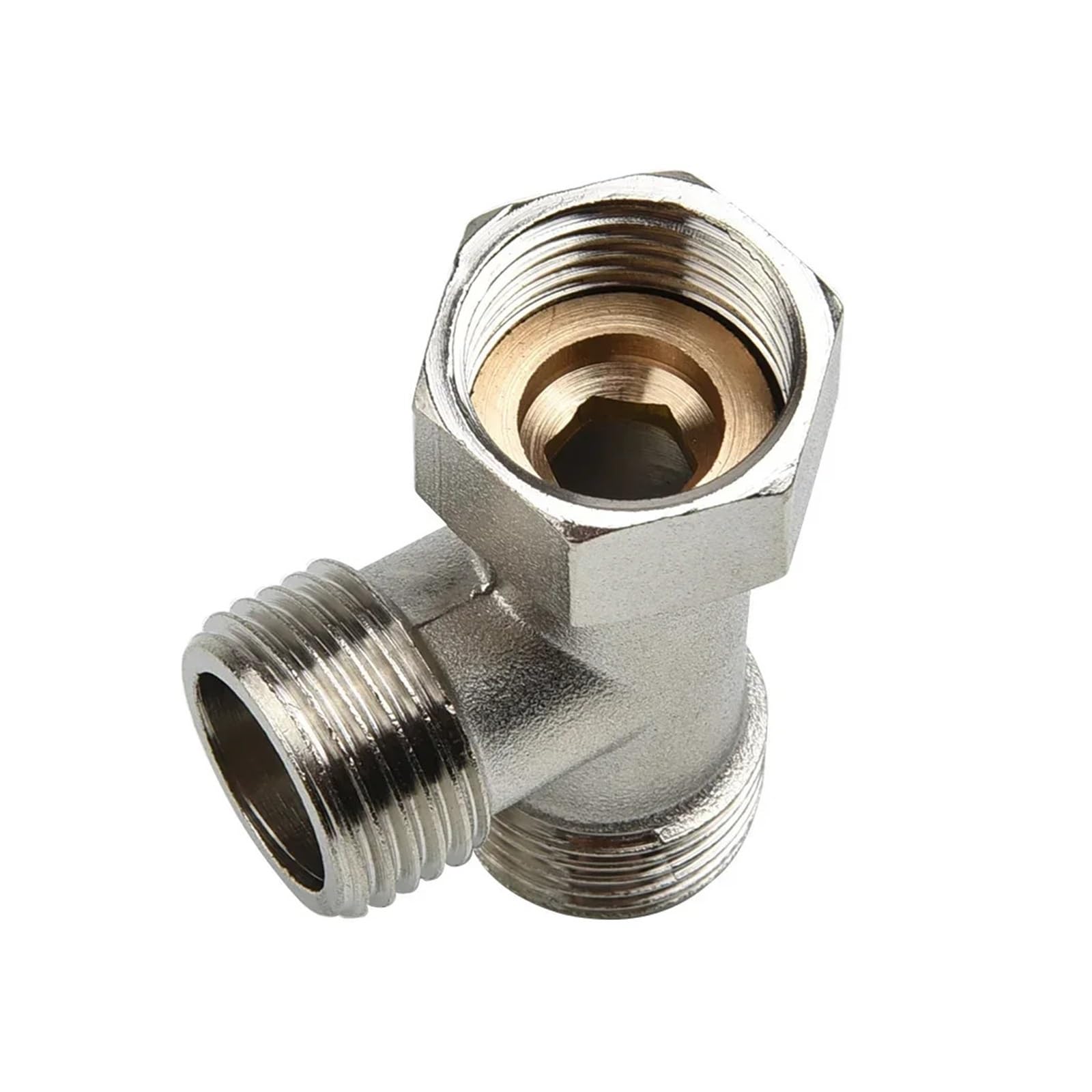 Válvula desviadora de inodoro G1/2" de cobre en T for baño, bidé, rociador, ducha, conexión de 3 vías.