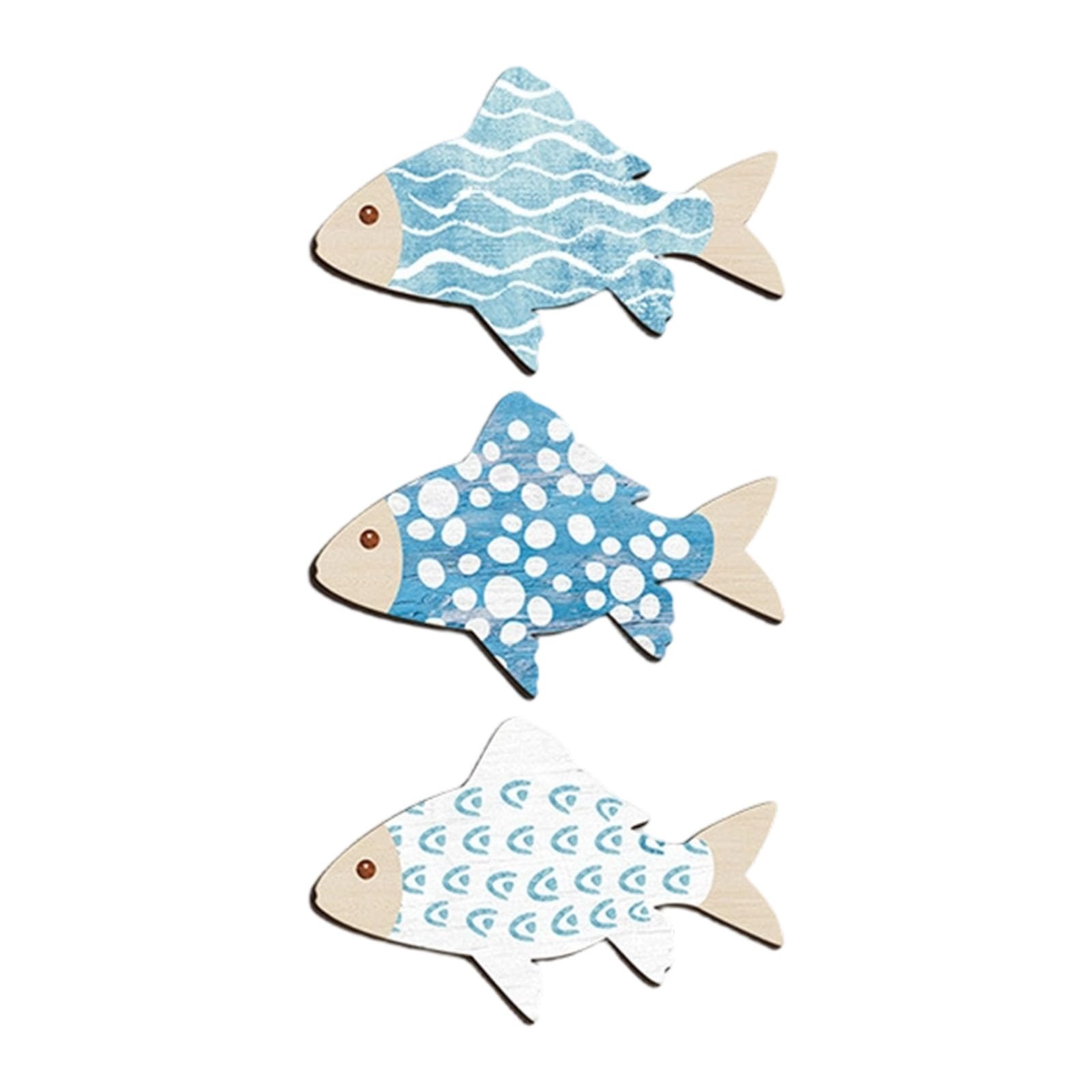 HDOYTXXM Coastal Wooden Fish Wall Sculpture Hanging Decor for Lake House Bedroom Fish Wall Sculpture Hanging Art