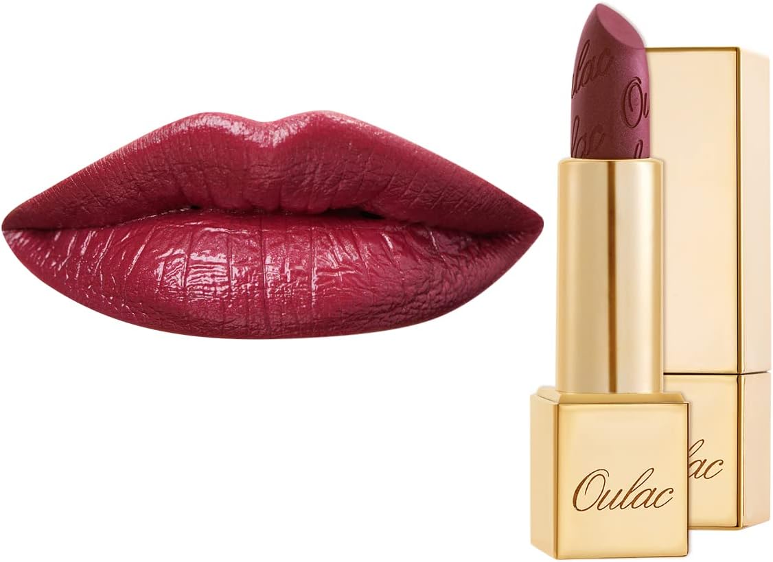 OULAC Metálico Brillar Pintalabios, Brillo 3D De larga duración Alto pigmentado y de alto impacto, Impermeable y resistente al sudor Color de maquillaje Lápiz Labial, 4,3 g, Partícula de amor (03)