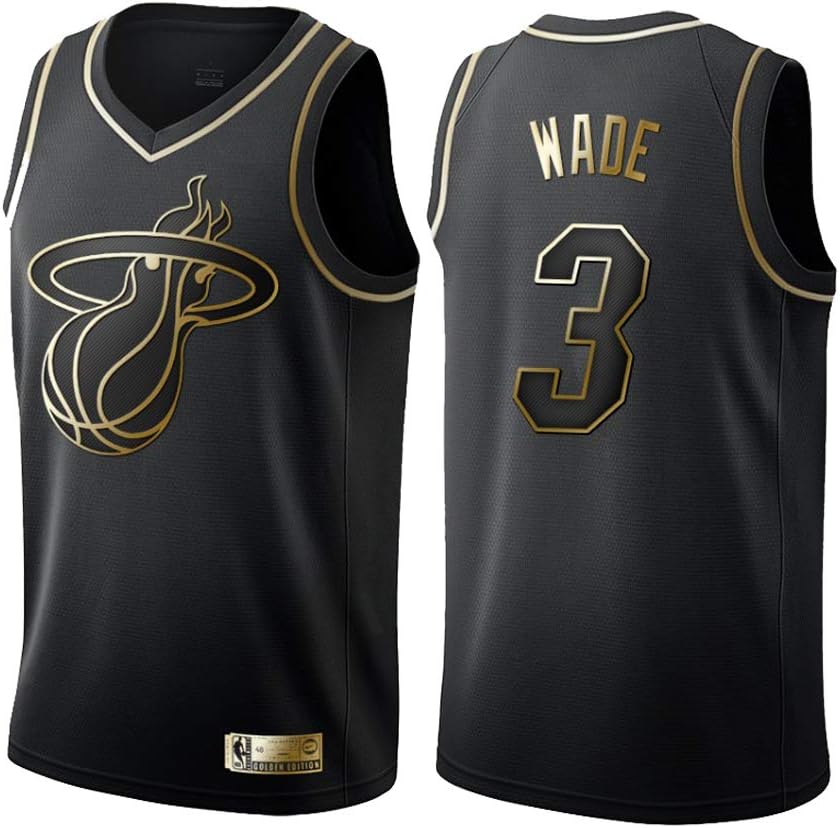 DEBND Men's Basketball Clothes - Summer Basketball T-Shirt Heat 3# Wade Fan Jersey Classic Embroidered Sleeveless Vests