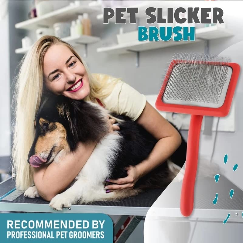 Szczotka dla zwierząt Pet Slicker Brush Miękki masaż Pielęgnacja Szpilki ze stali nierdzewnej Kot Grzebień dla psa Dematting Zrzucanie futrzanego podszerstka Szczotka do sierści dla zwierząt