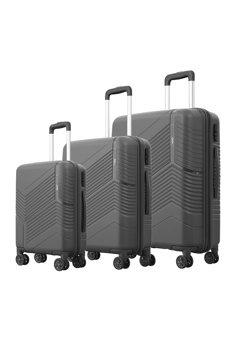 Carter Pro CM Dark Grey Trolley Bag | Cabin, Medium, Large Size | Premium Travel Luggage with Construction