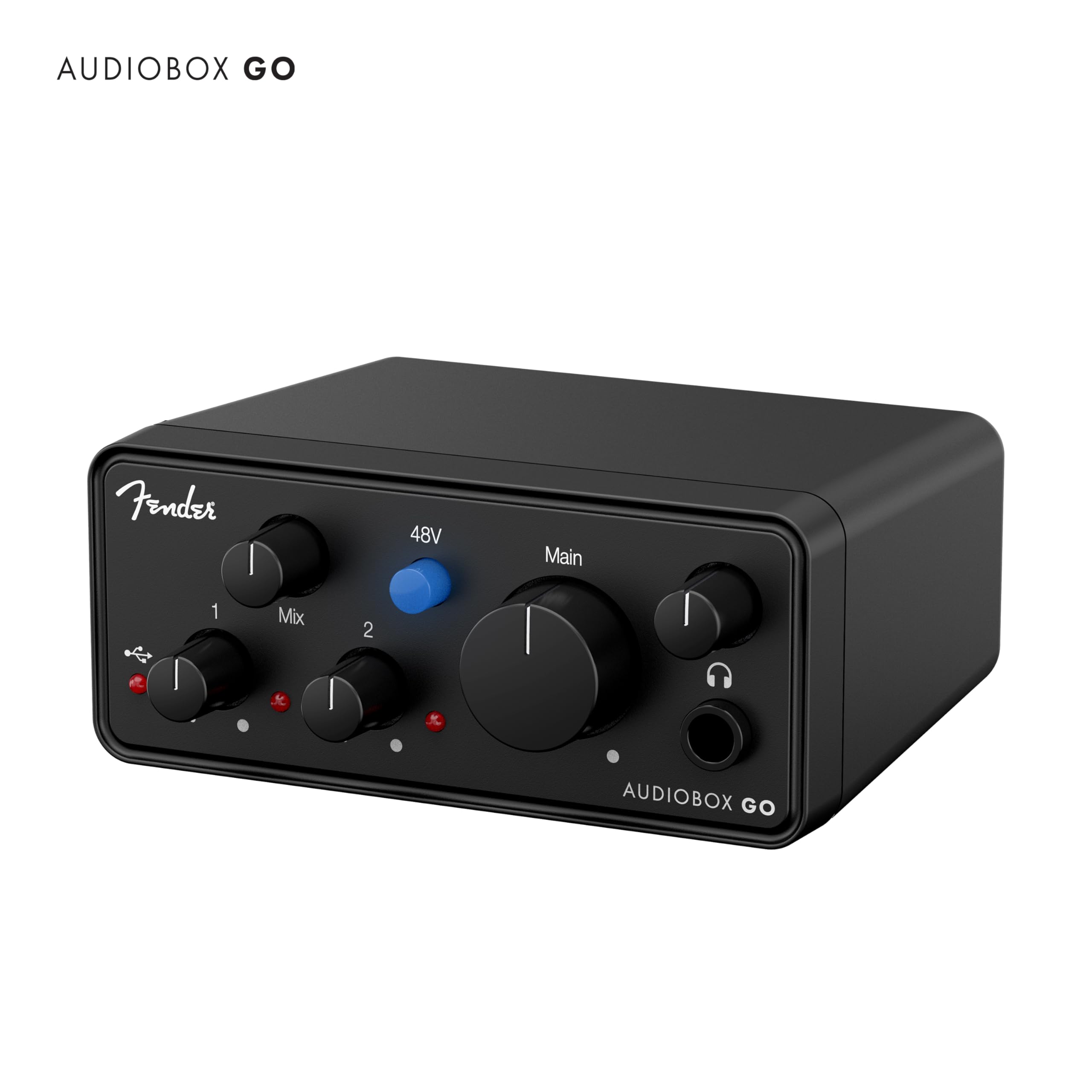 Fender Audiobox Go | Ultrakompakt und Portabel, 2x2, 24-Bit / 96 kHz, USB-C-AufnahmeAudio-Interface. Ideal für Aufnahmen unterwegs oder Desktop-Studios.