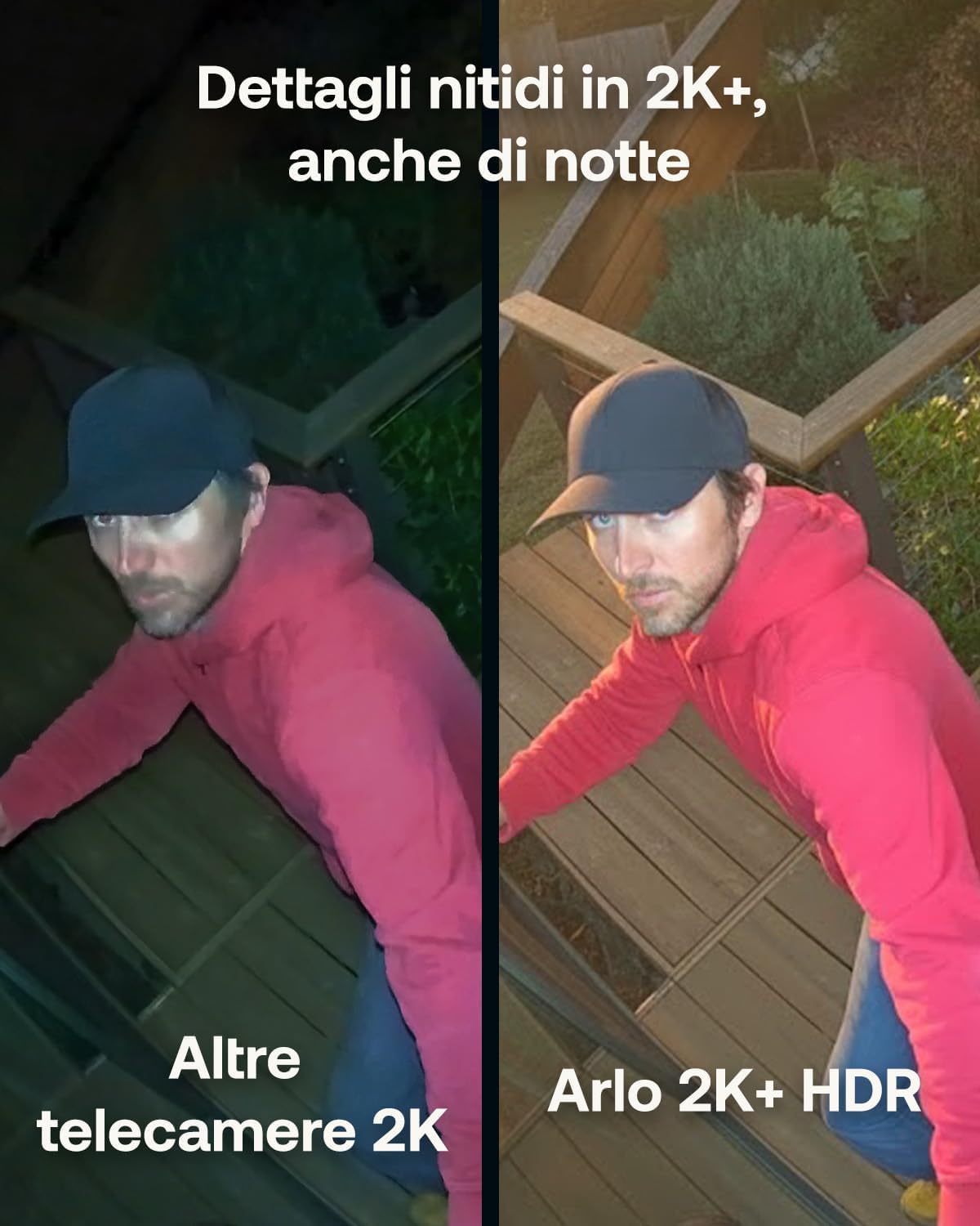 Arlo Pro 6 Telecamera WiFi Esterno Senza Fili, 2K+ HDR, Rilevamento AI, Visione Notturna a Colori, Compatibile con Alexa, Prova Inclusa Secure, 2 Telecamere + 2 Pannelli Solari