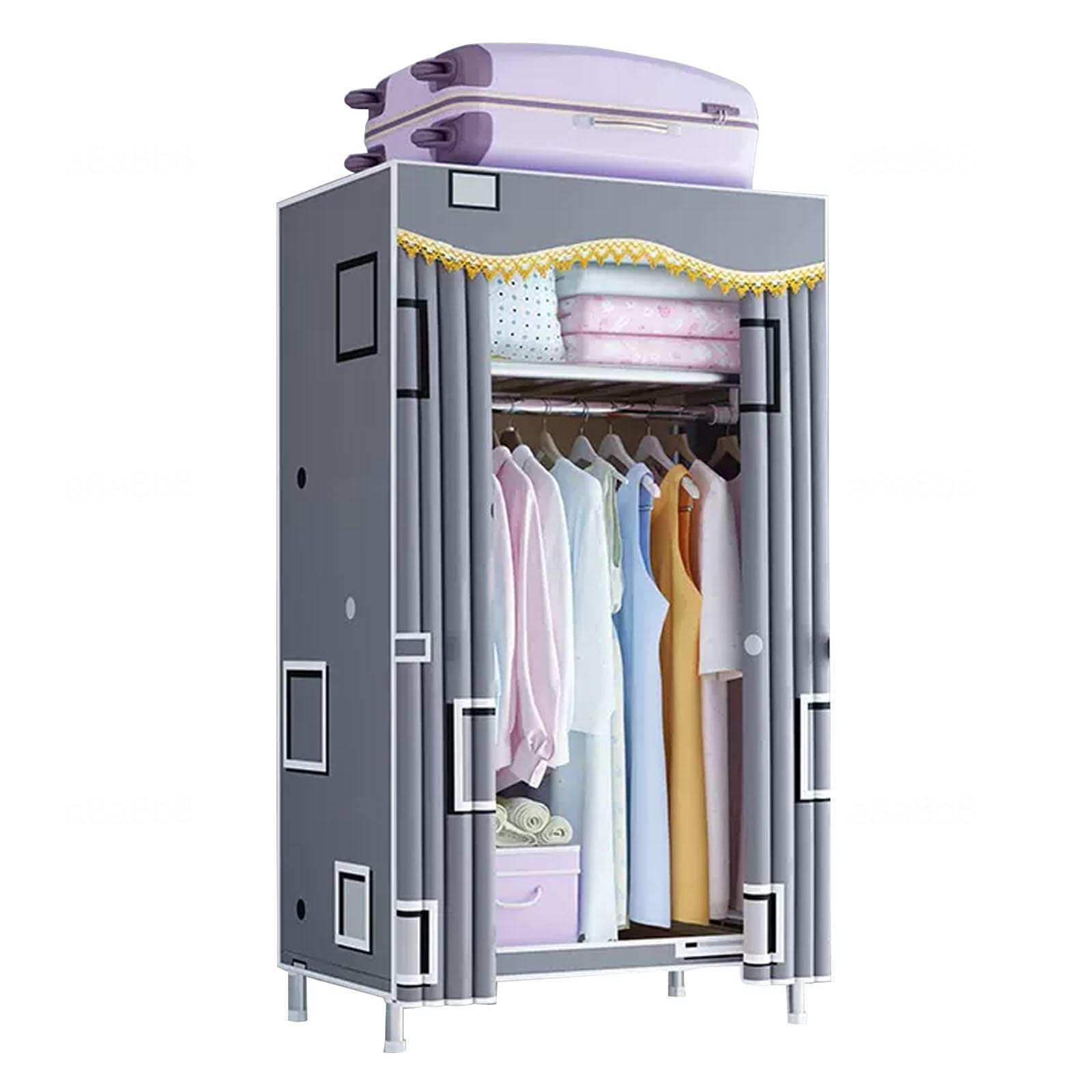 Organisateur de rangement pour placard avec penderie intégrée en tissu