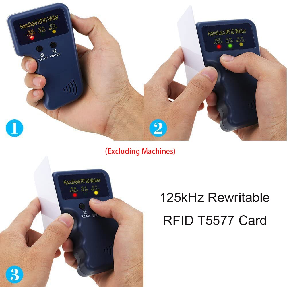 YAVIS (100) 125kHz Writer Rewritable White Plastic T5577 RFID ID Card Proximity Door Control Entrance Access, Hotel Key Card - Image 4