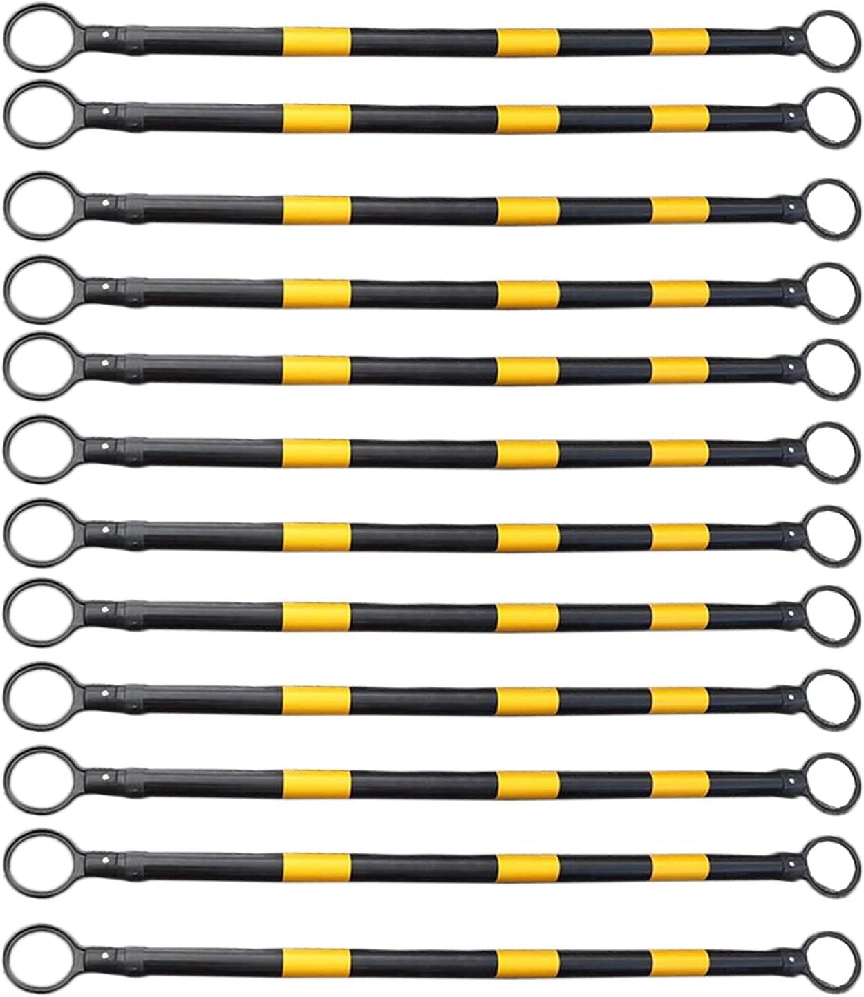 Lot de 12 cônes signalisation rétractables, barrière Circulation rétractable avec Autocollant réfléchissant